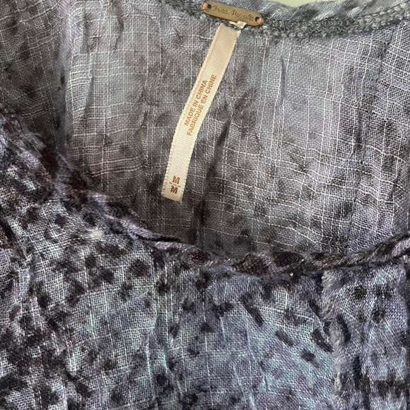 Free People Asymmetrical Ruffle Animal Print Tank Top ASO Violet Harmon - Picture 5 of 7